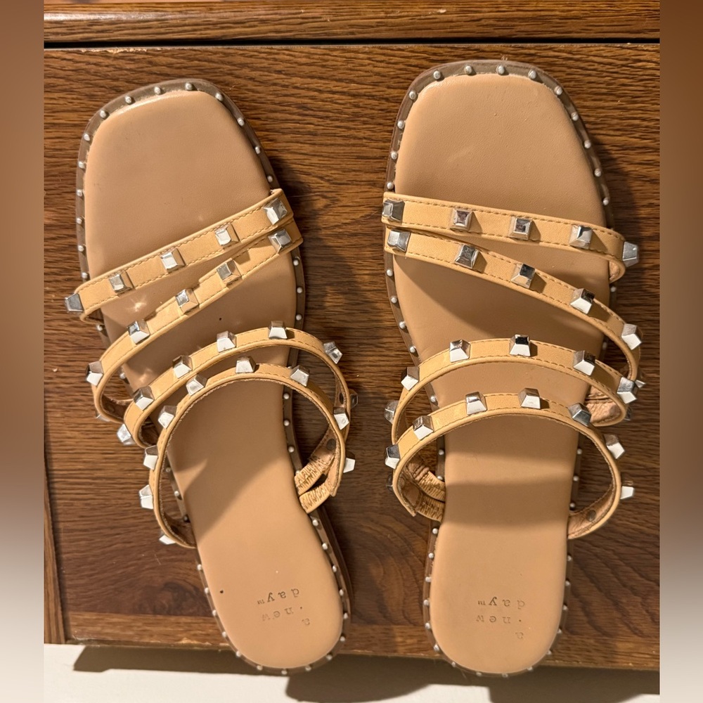 a new day Tan Studded Sandals